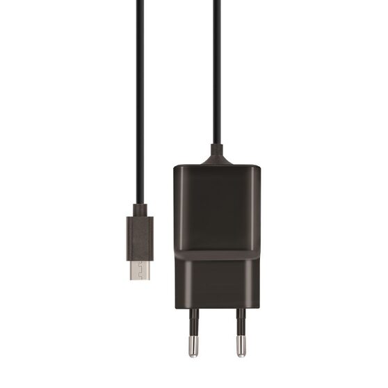 Maxlife MXTC-03 Micro USB lader 1A m/fast kabel - Sort